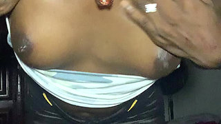 Hot Sexy Dance Ebony Teen Teasing with Oily Wet Pussy Shows in Mini Skirt