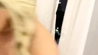 Big Boobed Blonde Masturbates With A Dildo In The Bathroom