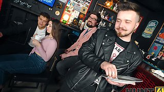 The first time of Andrew Marshall with a mature woman, Sara Bork, in public