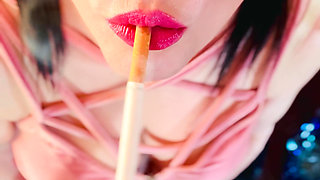 A Cute Goth, Tina Snua Smoking A Cigarette In Close Up With Lots OF Dangling - OMI OME Drifting