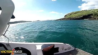 Amateur Brazilian Blowjob On Speedboat - Huge Cock Fucks Pussy At Sea