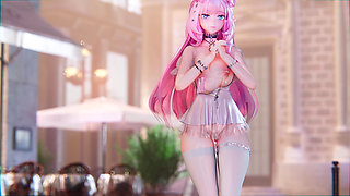 [mmd] Lingyuan - Comfortable Thing Milk Chain Tight Miniskirt White Silk Leg Rings