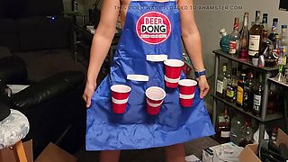 Naked Body Pong: Beginner Gets Embarrassed in Funny Truth or Dare Game