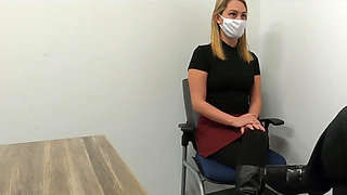 Girl Gives New Boss a Blowjob During Job Interview