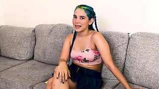 Latina teen gamer rough anal at casting