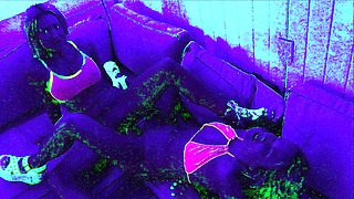 Stockings fetish lesbian licks