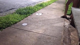 Risky Masturbating At The Bus Stop Next To The Beautiful Stranger!