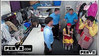 One Little Thief, Four Big Cocks: Petite Shoplifter Takes on the Whole Team