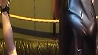 Mature Mistress Binds Masked Sub for Hot Wax Play