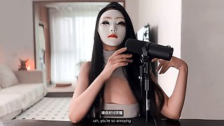 ASMR session with beautiful Asian girl Sad Miss showcasing her long legs and big booty
