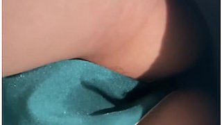 Peeping from below as a Japanese girl pleasures herself