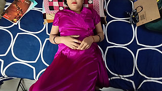 Tanya Bhabhi in red nighty is enjoying sex with her husband's friend.