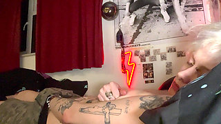 Glitterqueen1999 Edging Nipple Play Nipple Twisting Cumming Goth Tattoos Piercings