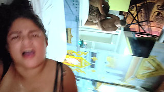 dancing with my lover before he fucks me rough wearing a bodystocking and creampies me