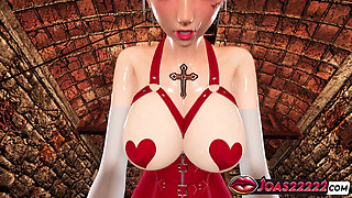 Yuuko the Perfect Body Succubus in 3D Animation Cowgirl Fucking Her Tight Pussy with Moans and Desk Doggystyle Creampie