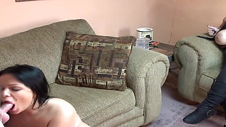 Horny Brunette MILF Gets Pussy Eaten and Fucked Hard