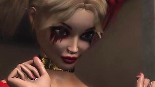 Harley Quinn fucks hard a female prison warden with a strapon