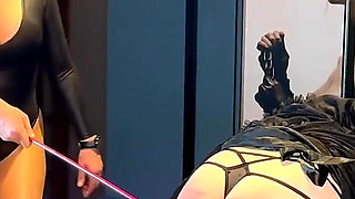 Sissy Caned by Two Cruel Mistresses