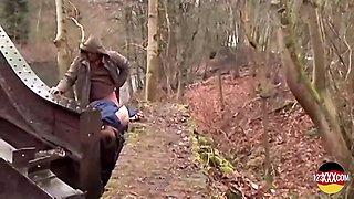 Cute Brunette Doesnt Mind Sucking And Fucking In The Rain With Stefan Dolenga