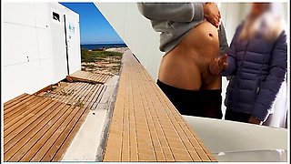 Dick Flash! A Girl Catches Me Masturbating In A Public Toilet On The Beach And Helps Me Finish