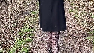 Coquette and Brad - She Plays the Slut Outdoors, Teases Herself in the Car and Gets Fucked