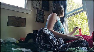 Early morning pajama smoke and masturbation session