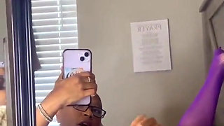 Sexy Ebony Babe Fingering Pussy Wet Dildo