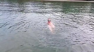 Sexy Mature Granny Gets Naked For A Lake Dip