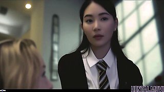 Beautiful Ai at scissoring in lesbian movie