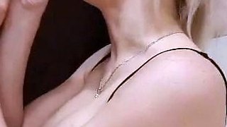 Sexy Blonde Babe With Big Boobs Strips Bra