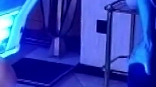 Tanning Bed Threesome Blonde Slut Devoured and Double Pounded