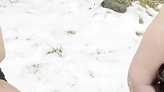 Busty MILFs Pissing Wild in Snowy Outdoor Fetish