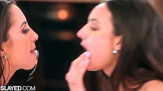 Eliza Ibarra Squirts Hard for Natalia Nix - Lesbian Pussy Eating & Dildo Fuck