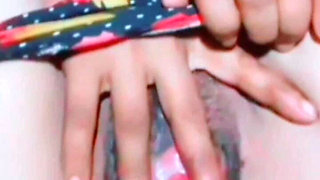 Young Girl Shows Her Finger in Big Pussy in Video Call