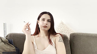 Redhead Smoking Close up