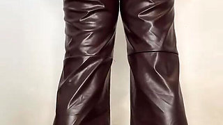 Custom Fart Video in Expensive Leather Pants