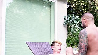 Tall hung gay seduces pocket sized twink