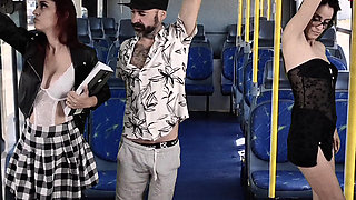 College student being tapped by stranger on the bus!
