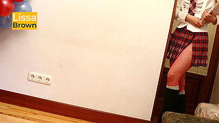 Virgin College Girl Lets Her Teacher Fill Her Mouth with Cum