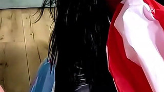 Inflatable Humiliation in Leather. Beach Ball Popping, Deepthroat, Doggy and Cum Play