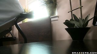 Hard sex in the cowgirl pose with a big-boobed blonde Alanah Rae