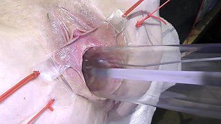 Far Spread Pussy Close up Fucking with Lamp 1000watt