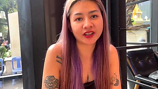 Cute Thai MILF picked up and fucked hard