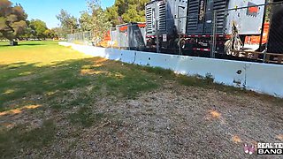 Amazing Harley Love plays with her pussy with her boyfriend in public places