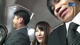 Crowded Bus Thrill. Husband Nearby, Tight Skirt Wife Feels a Bold Press and Quietly Guides It Closer in Risky Heat. - Part3