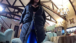 Smoking Blowjob, Cameltoe Tease & Double Cum on My Downjacket 331