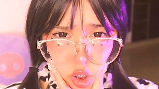 Cow girl plays until she gets daddy's milk