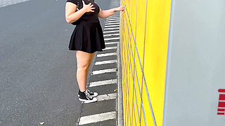 Female Exhibitionist: at the Parcel Locker