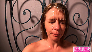 Submissive Girlfriend Jade Kink's Cumshot Bukkake Fetish