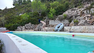 The Pool Guy Fucks My Ass and Gives Me All His Juice
